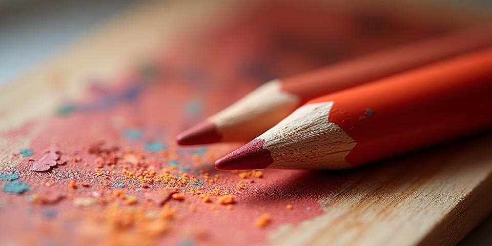 Dettaglio di materiali e pennelli artistici sul tavolo