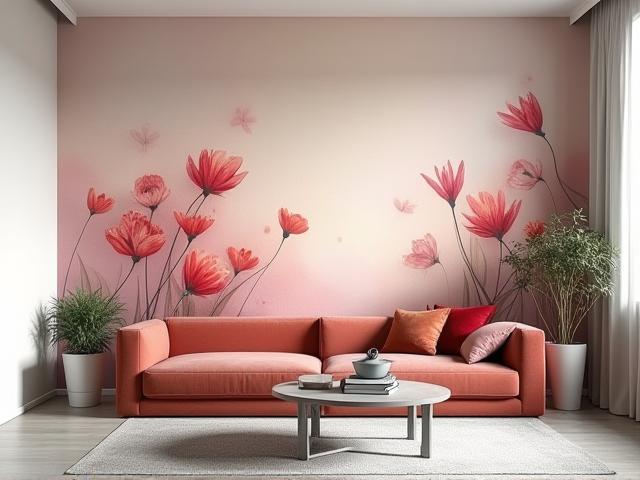 Murale artistico decorativo su parete interna